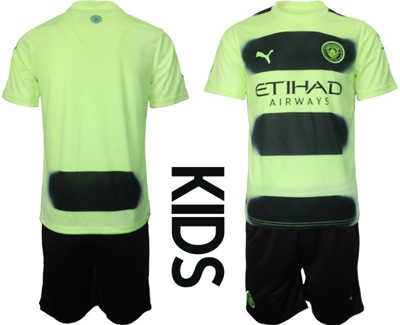 Kinder Manchester City Ausweichtrikot 2022-23 gelb-schwarz