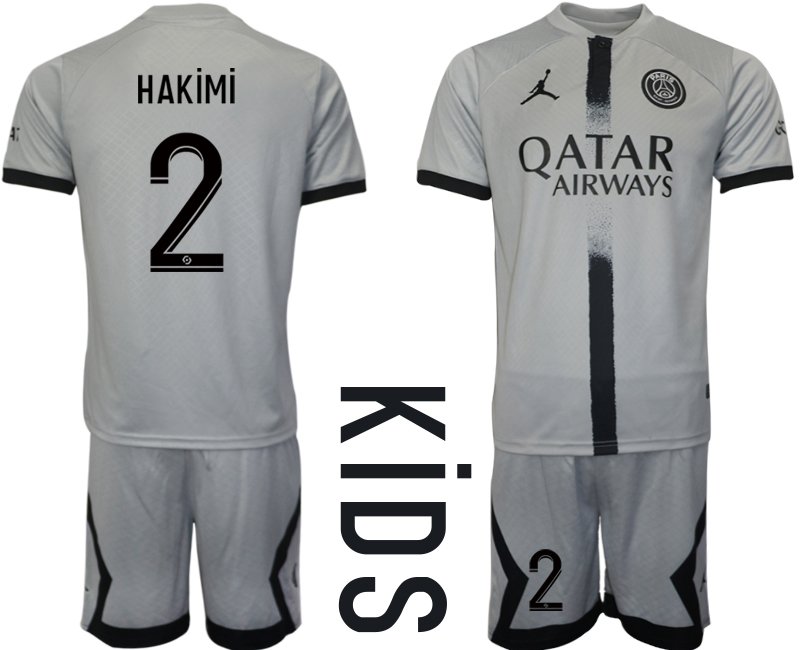 Kinder Paris Saint Germain Auswärts-Trikot 2022-23 PSG Qatar Airways Hakimi 2