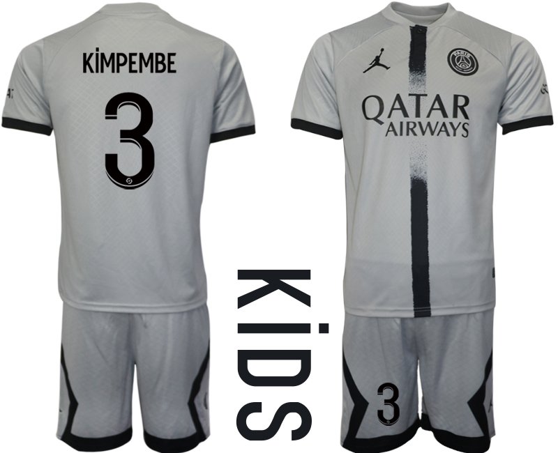 Kinder Paris Saint Germain Auswärts-Trikot 2022-23 PSG Qatar Airways KiMPEMBE 3