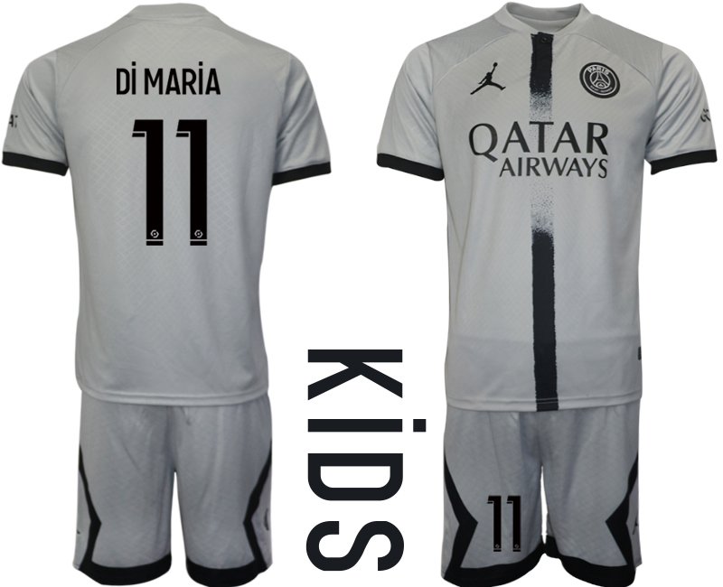 Kinder Paris Saint Germain Auswärtstrikot 2022-23 PSG Qatar Airways DI MARIA 11
