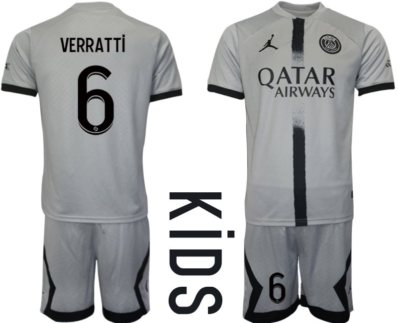 Kinder Paris Saint Germain Auswärtstrikot 2022-23 PSG Qatar Airways VERRATTI 6