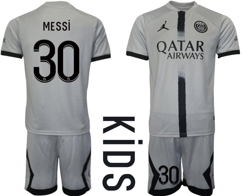 MESSI 30 Paris Saint Germain Auswärtstrikot 2022-23 PSG Qatar Airways - Kinder