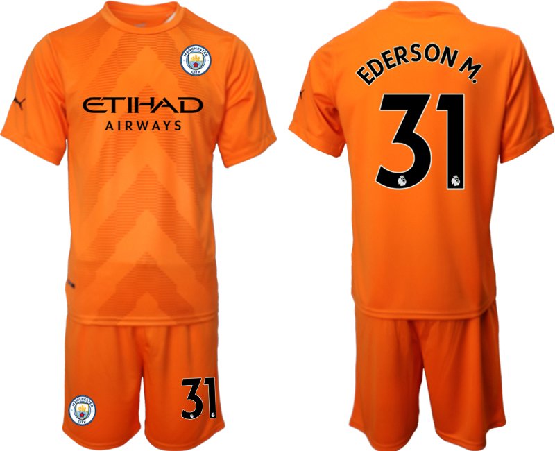 Manchester City Heimtorhütertrikot 2022-23 - Kurzarm mit Aufdruck Ederson M. 31