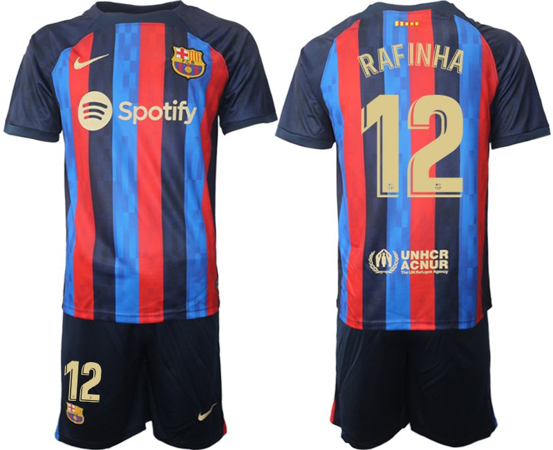 RAFINHA 12 FC Barcelona 2022-23 Heimtrikot dunkelblau goldene Fußballtrikot - Herren