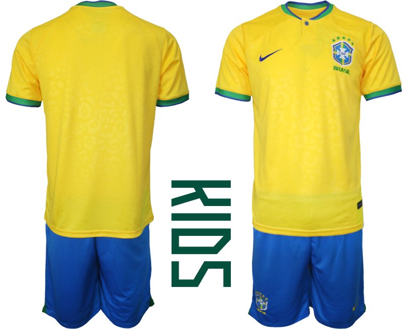 Brasilien Heimtrikot WM-Fußballtrikot 2022 - Kinder