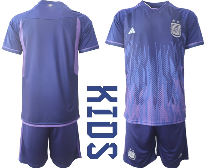 Kinder Argentinien Auswärts Trikot WM 2022