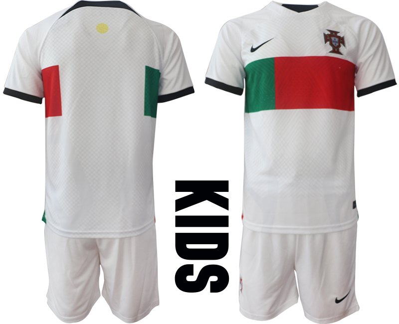 Kinder Portugal Heimtrikot WM 2022 Trikotsatz Kurzarm + Kurze Hosen