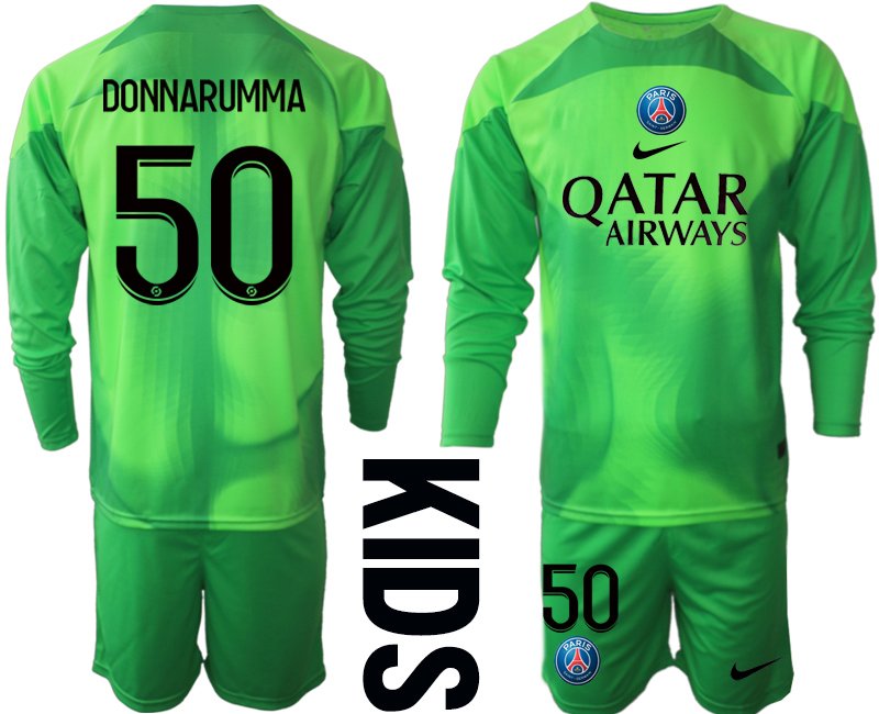 DONNARUMMA 50 Paris Saint Germain PSG 2022-23 Torwarttrikot grün - Kinder