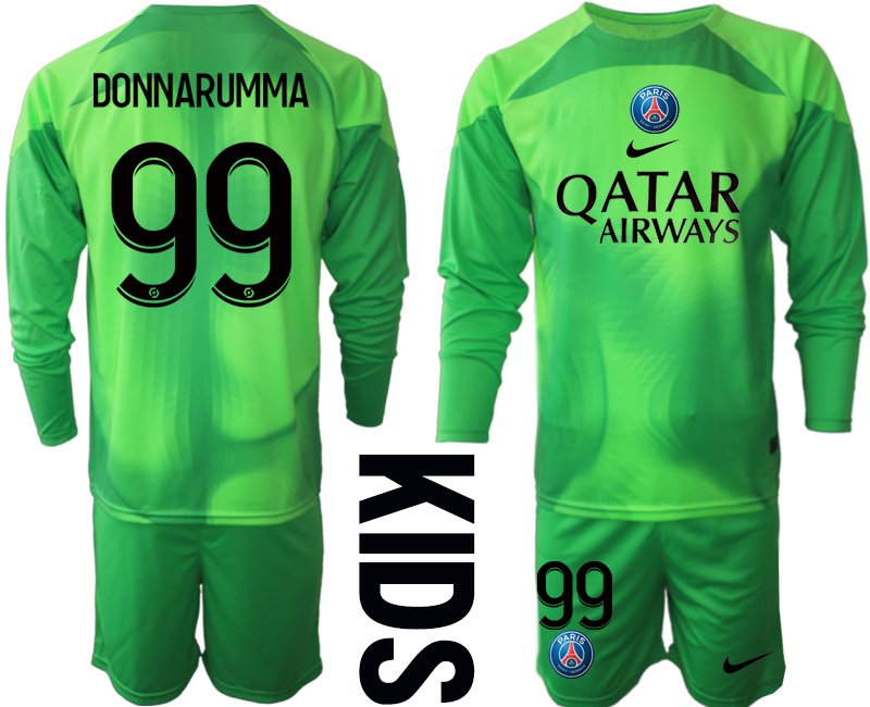DONNARUMMA 99 Paris Saint Germain PSG 2022-23 Torwarttrikot grün - Kinder