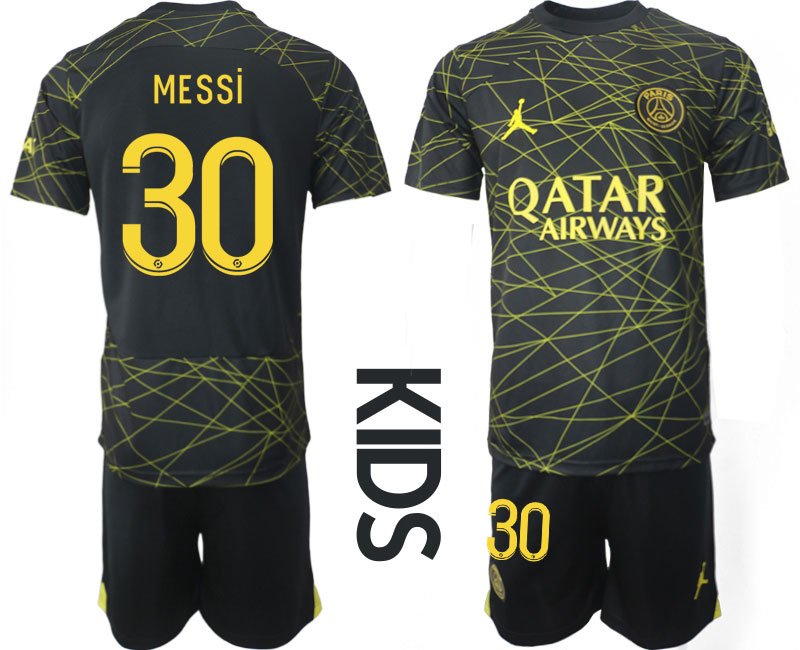 PSG MESSI #30 Fourth Trikot Paris Saint-Germain 2022-23 Kindertrikot