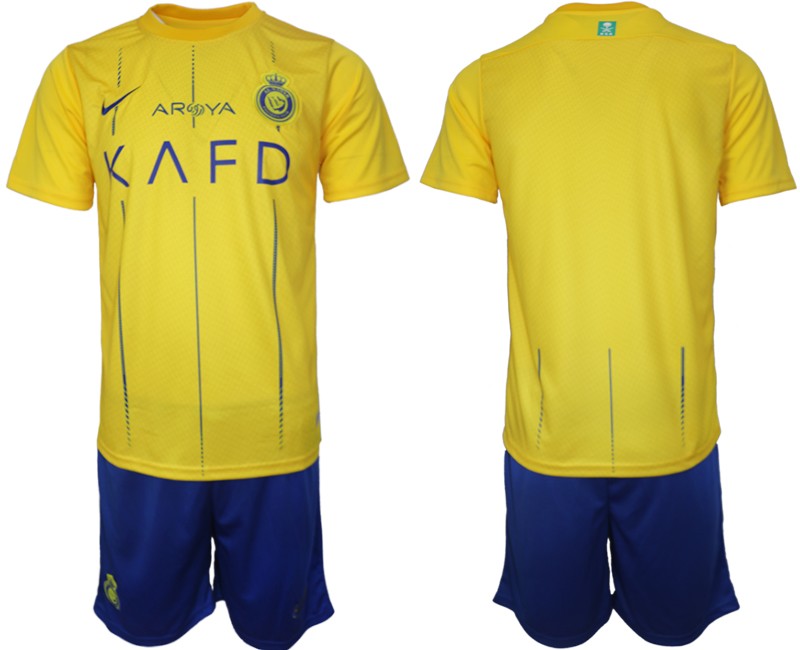 Al-Nassr Heimtrikot 2023/24 Herren Kurzarm + Kurze Hosen