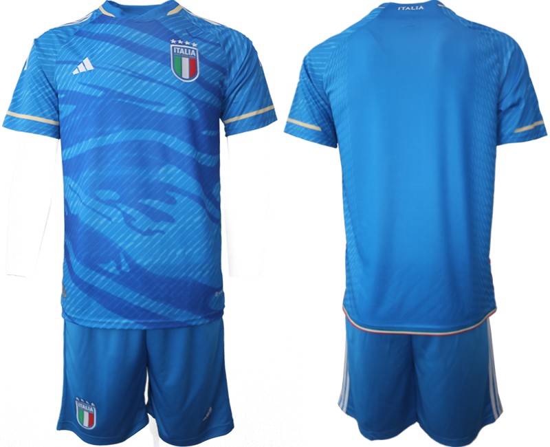 Italien Heimtrikot 2023/24 Herren Kurzarm + Kurze Hosen