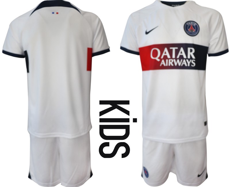 Paris Saint Germain Auswärtstrikot 2023/24 Kinder Kurzarm + Kurze Hosen