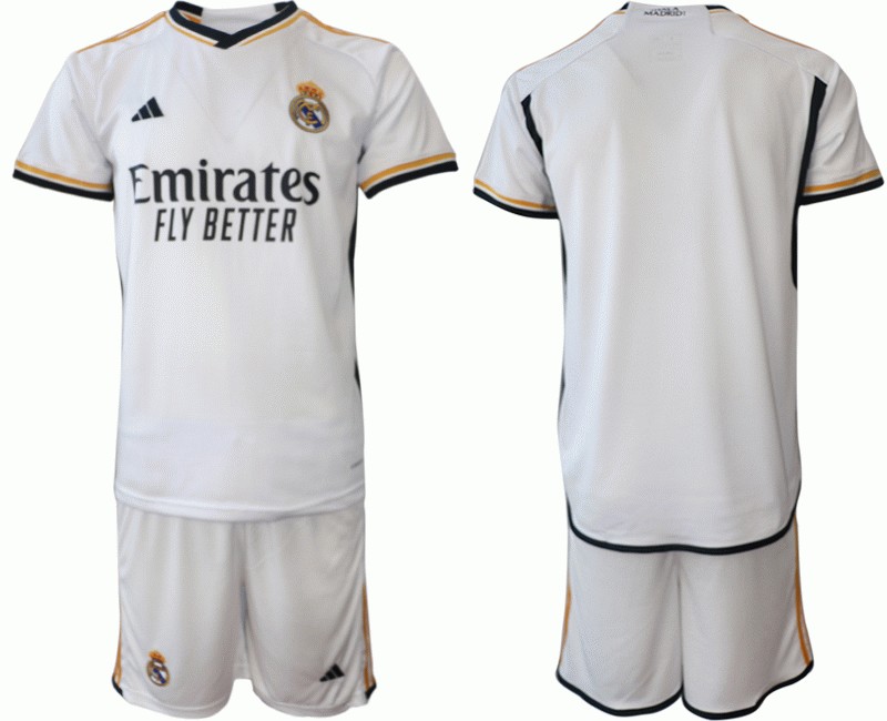 Real Madrid Heimtrikot 23/24 Herren Kurzarm + Kurze Hosen