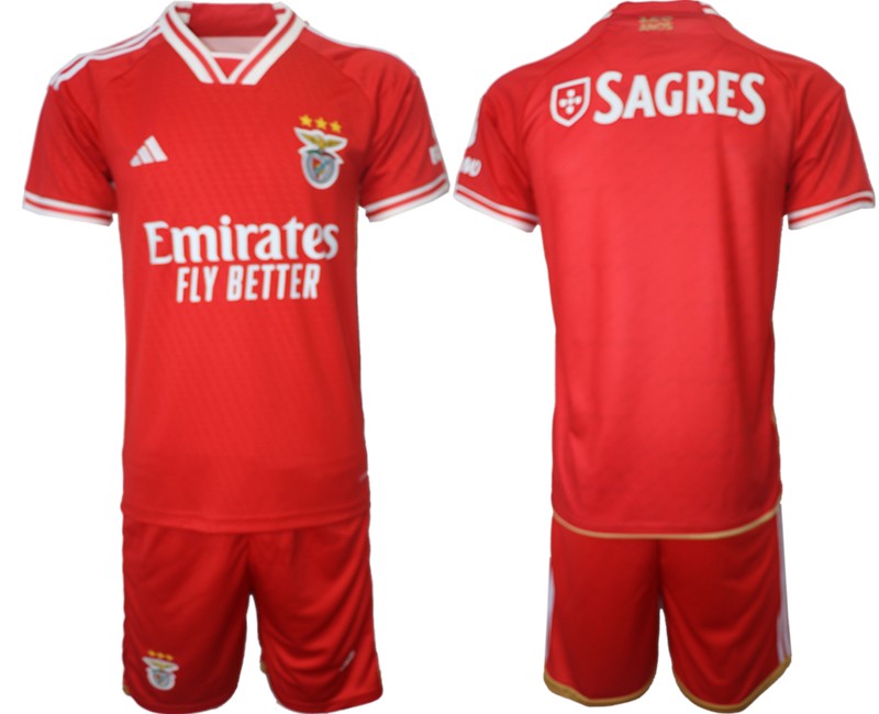 Benfica Heimtrikot 2023/24 rot Kurzarm + Kurze Hosen