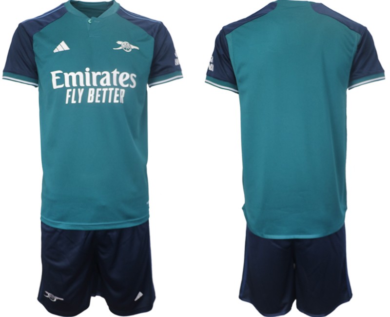 Arsenal Ausweichtrikot 2023/24 Grün Kurzarm + Kurze Hosen