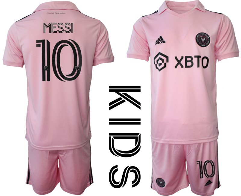 Günstige Fußballtrikots Messi 10 Inter Miami CF Kinder Heimtrikot 2023-2024 Kurzarm